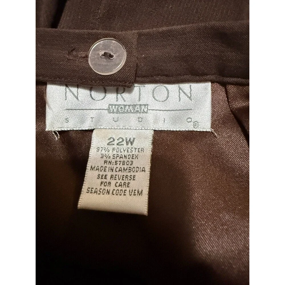 NWT Norton Woman Studio Vermont Skirt 22W Walnut Brown Long Straight Plus